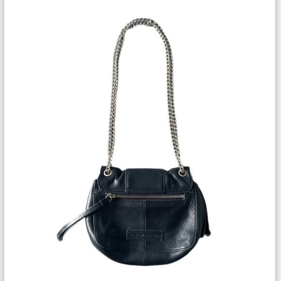 BCBG MAXAZRIA Leather Brown Chain Strap Crossbody And Chain Top Handle - Picture 3 of 8